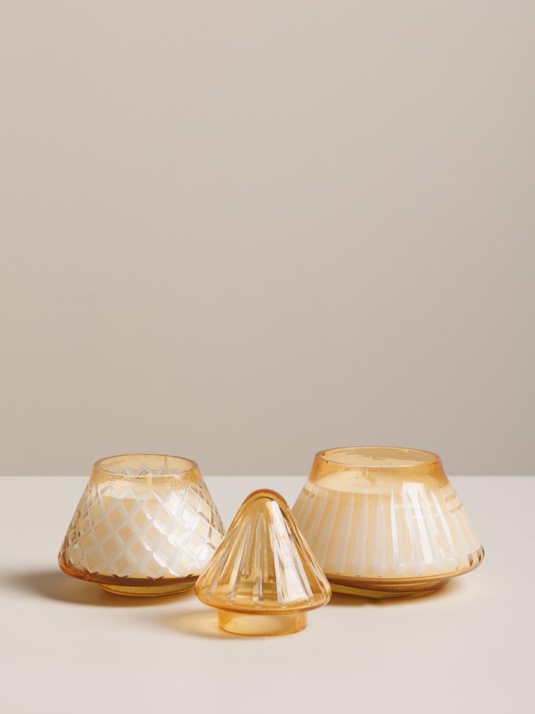 2 ochre Xmas tree stackable candles - 3
