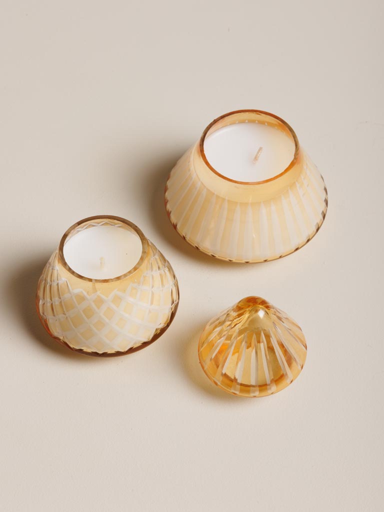 2 ochre Xmas tree stackable candles - 4