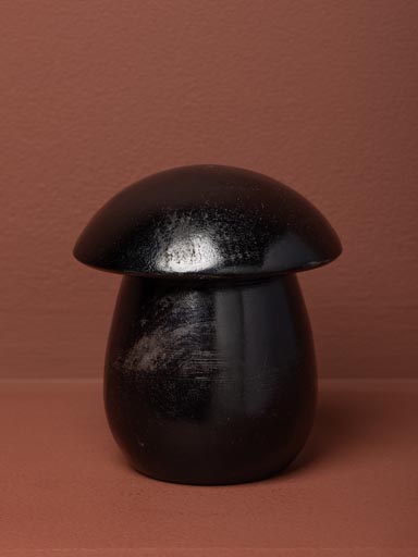 Small wooden mushroom candle