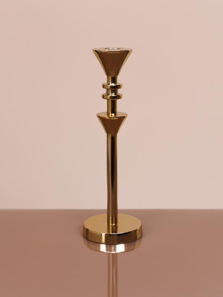 Large golden candlestick Aztèque - 5