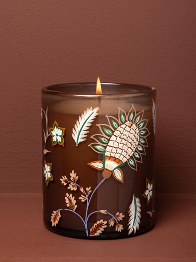 Brown handpainted candle Gretel