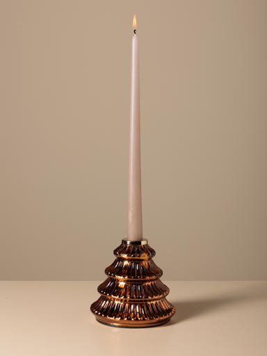 Green glass xmas tree candlestick