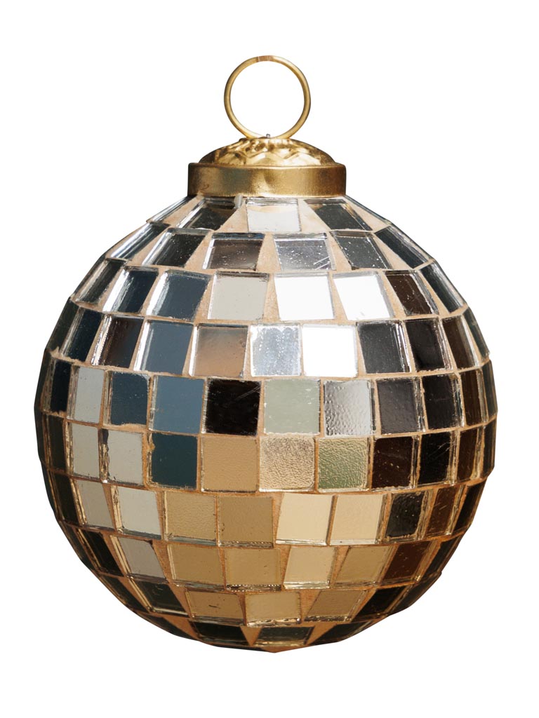 Medium Golden Xmas ball Disco - 2