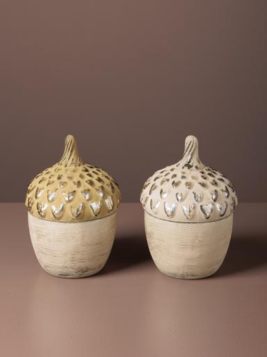 S/2 silver acorn boxes