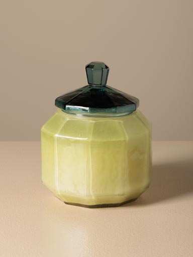 Candle in green glass box Bijou