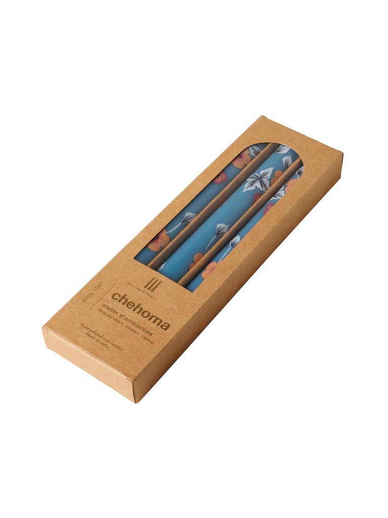 S/3 blue handmade candles Orphée - 2