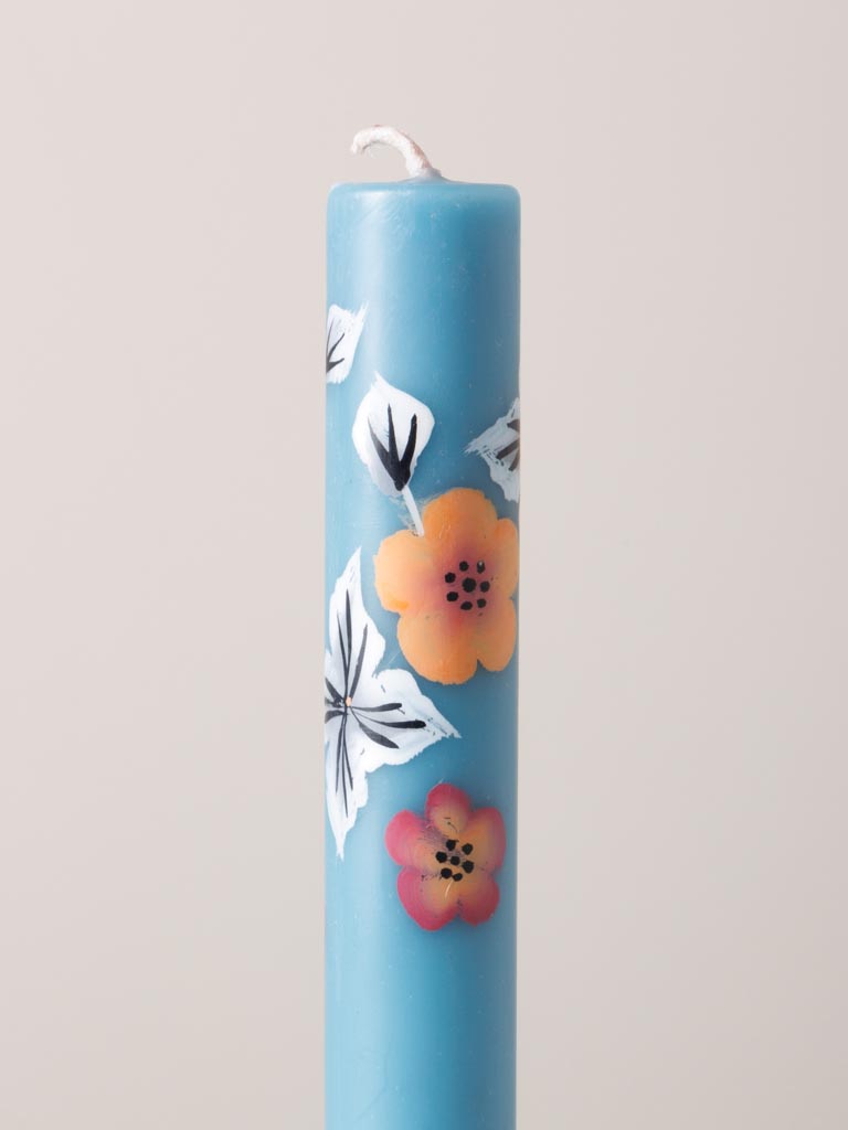 S/3 blue handmade candles Orphée - 3
