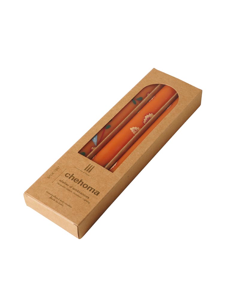 S/3 orange handmade candles Orphée - 2