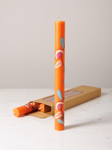 S/3 orange handmade candles Orphée