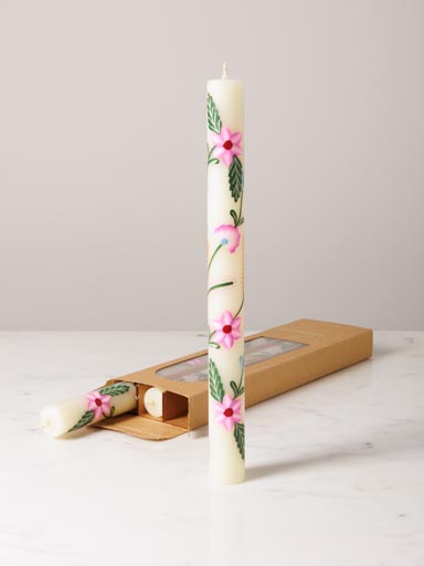 S/3 white handmade candles Orphée