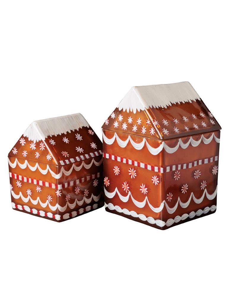 S/2 glass boxes gingerbread houses - 4
