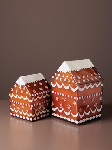 S/2 glass boxes gingerbread houses