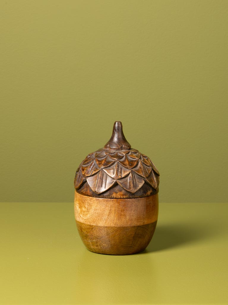 Petite bougie gland en bois Tonka - 1