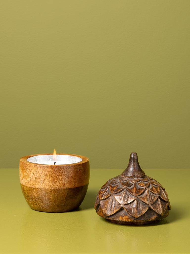 Petite bougie gland en bois Tonka - 3