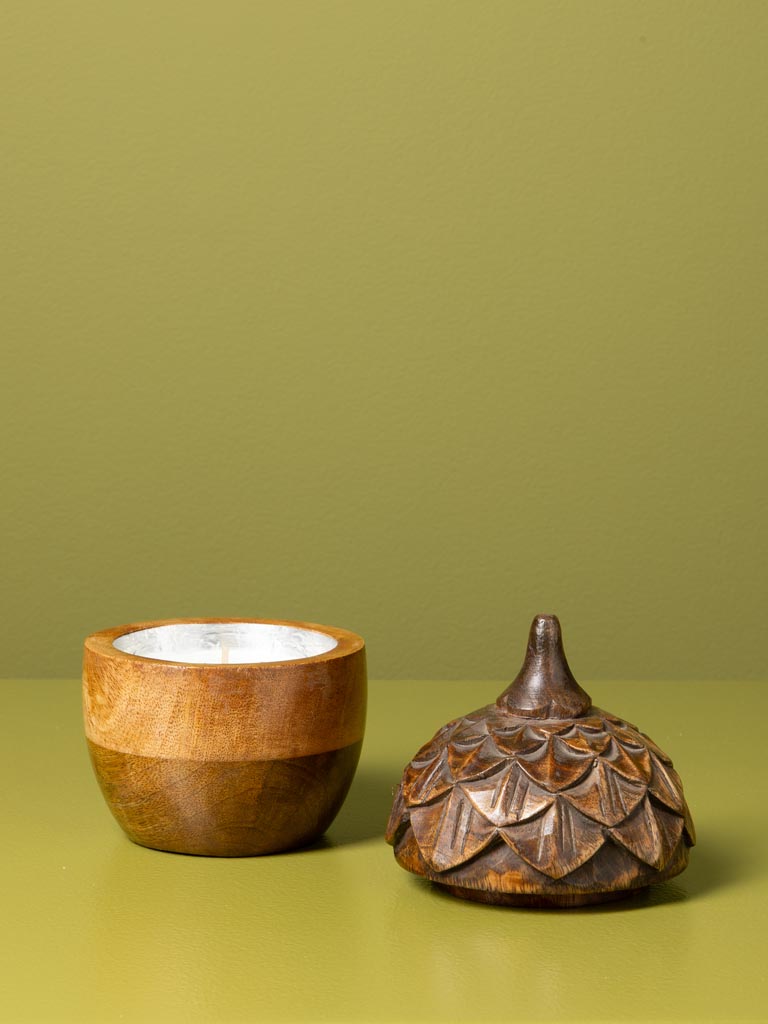 Petite bougie gland en bois Tonka - 5