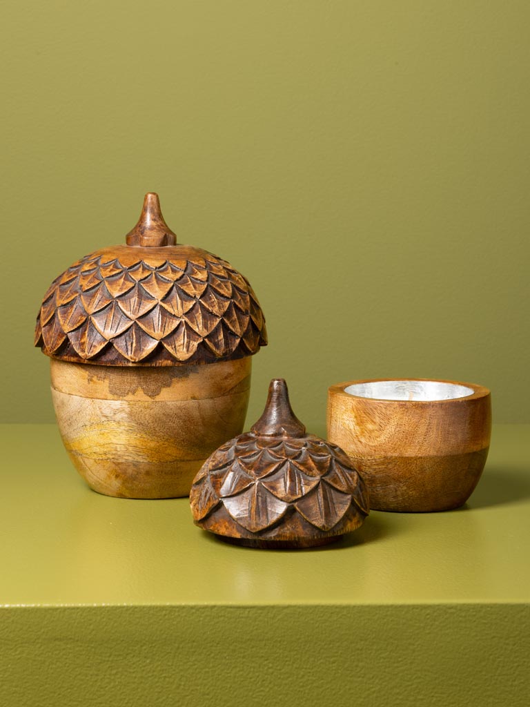 Petite bougie gland en bois Tonka - 4