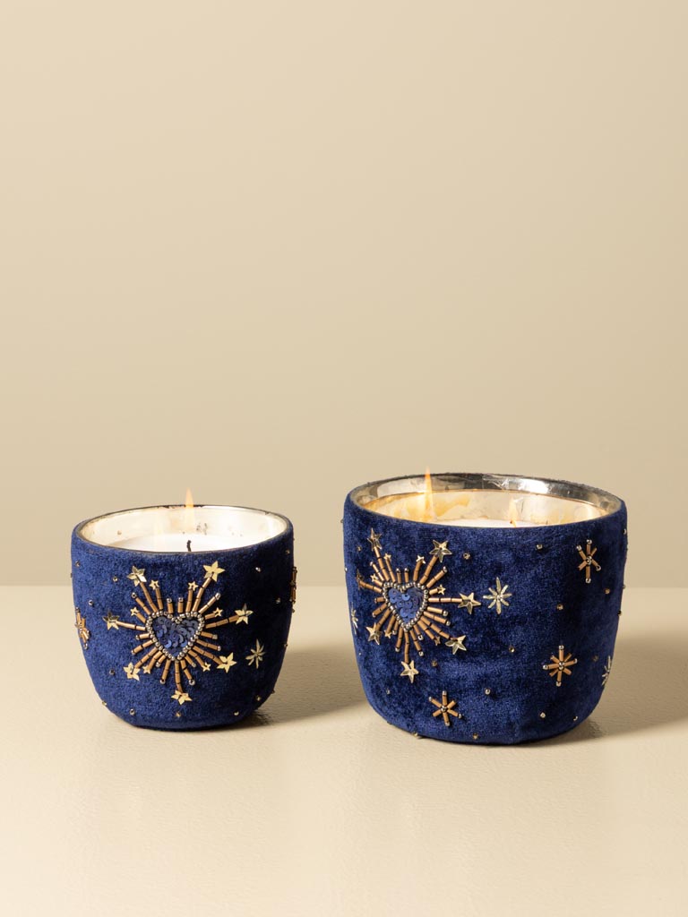 S/2 bougies velours bleu et Ex-votos - 4