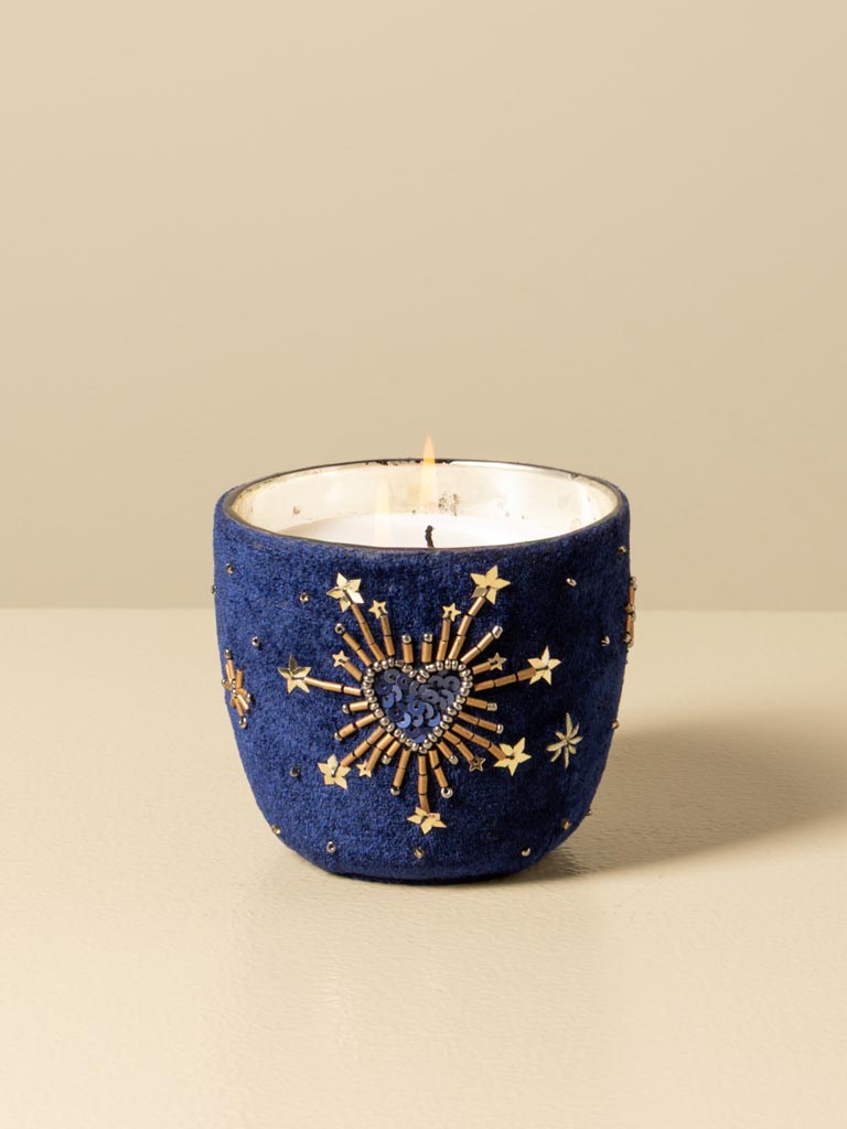 S/2 bougies velours bleu et Ex-votos - 5