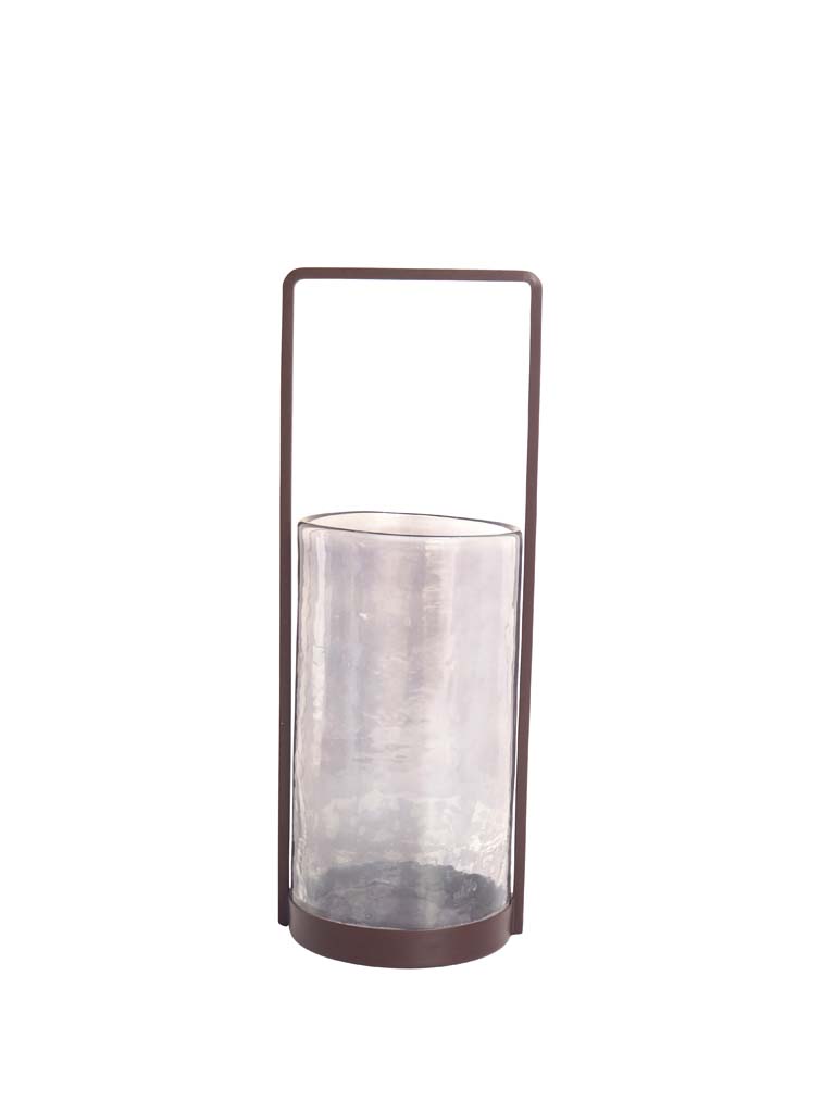 Glass lantern with metal handle - 2
