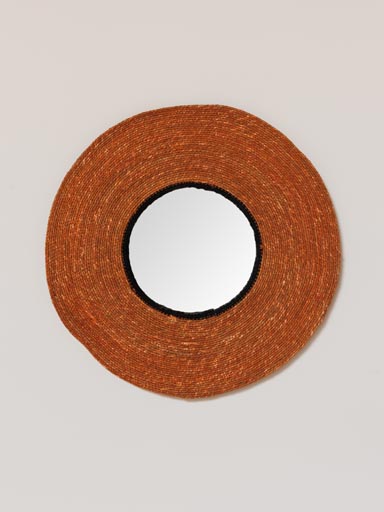 Terracotta round mirror