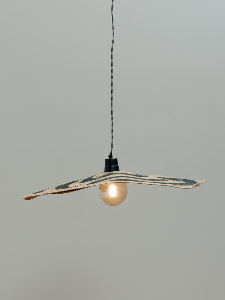 Hanging lamp green stripes Sunda - 1