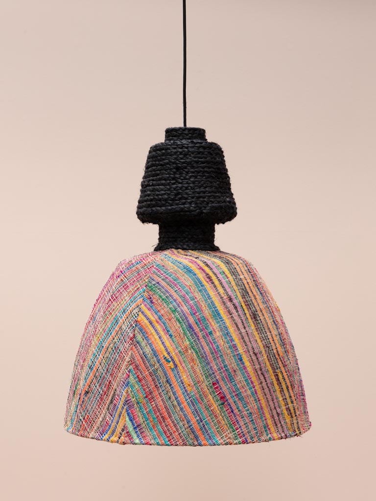 Large color braided hanging lamp Tourmaline - 1