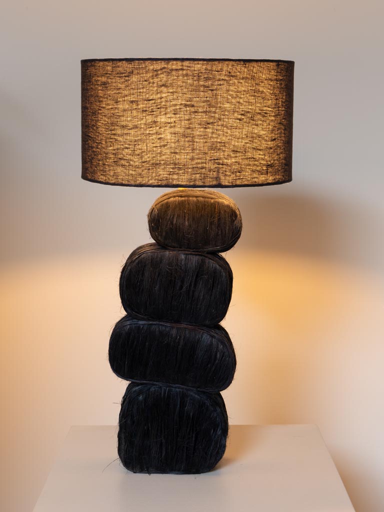 Table lamp fibers sculpture Cairn - 3