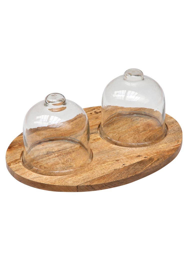 Wooden tray with 2 covers - 2