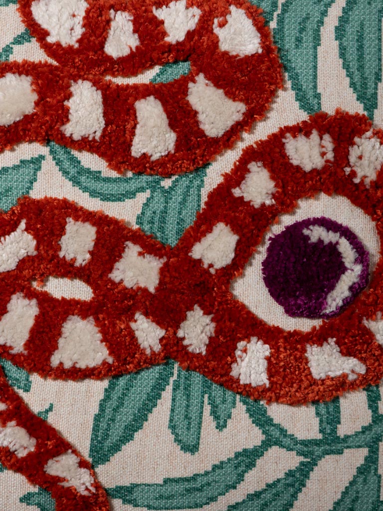 Coussin brodé serpent relief - 4