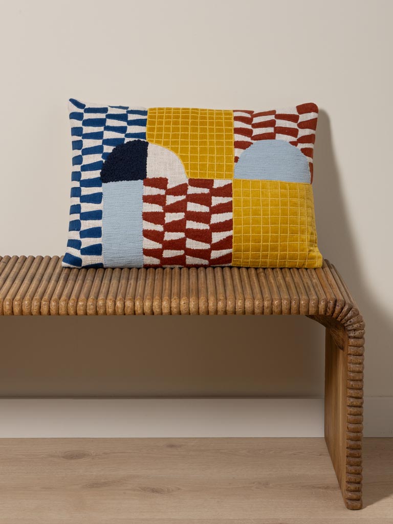 Coussin rectangulaire colorblock - 1