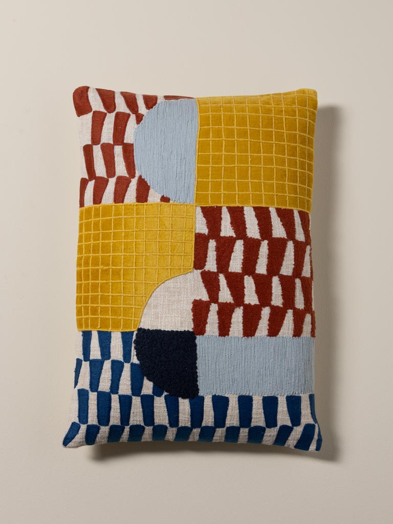 Coussin rectangulaire colorblock - 3