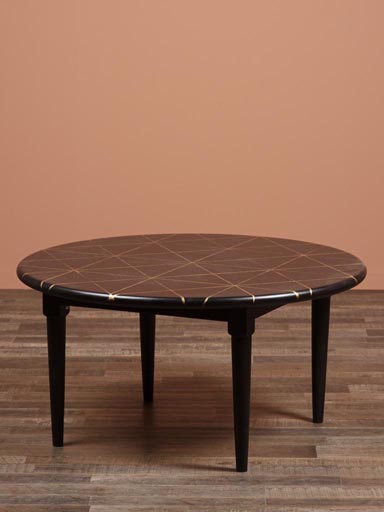 Black coffee table with golden details