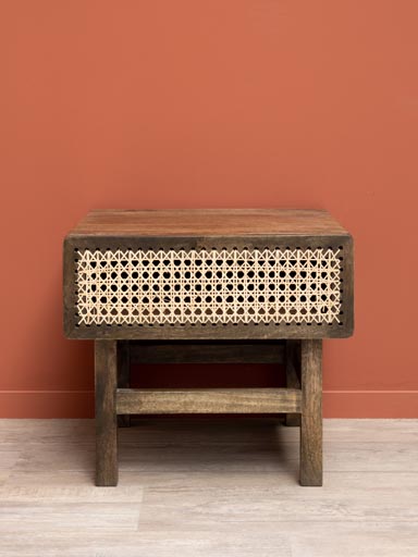 Bedside table with cane drawer