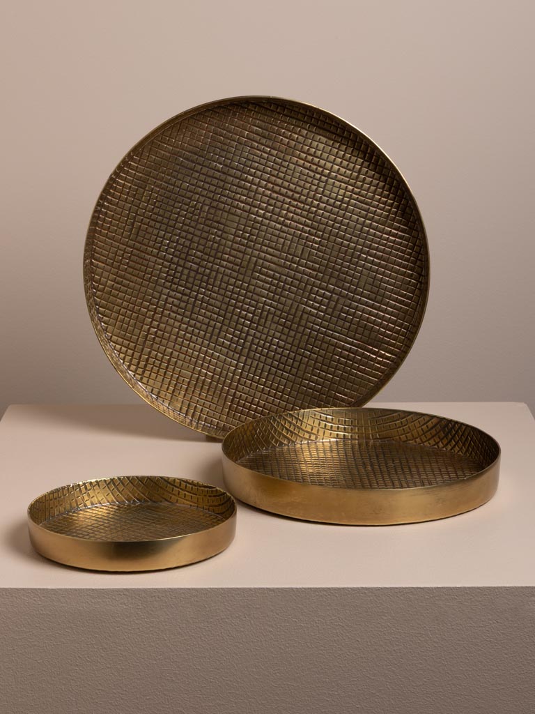 S/3 round golden trays - 1