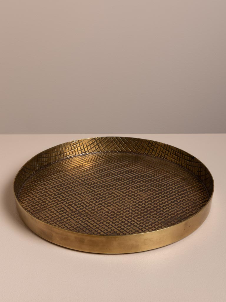 S/3 round golden trays - 6