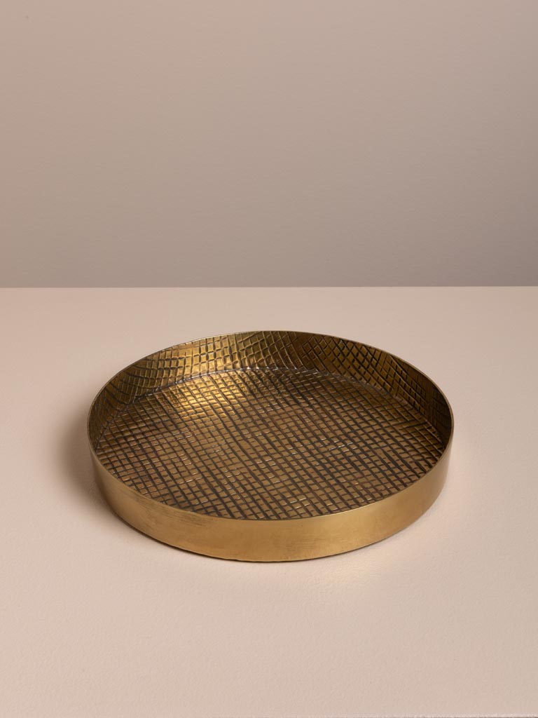 S/3 round golden trays - 5