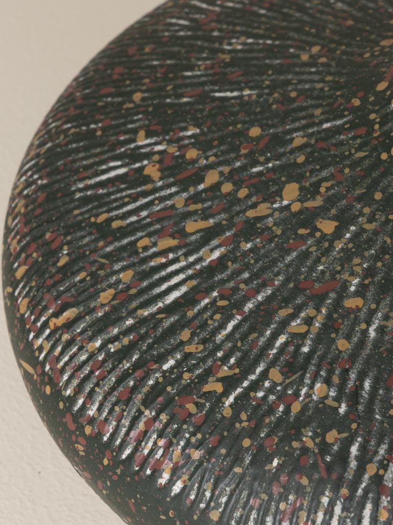 Vase rond kaki moucheté - 4