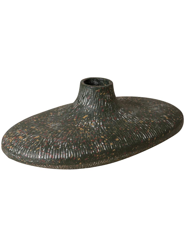 Vase ovale kaki moucheté - 2
