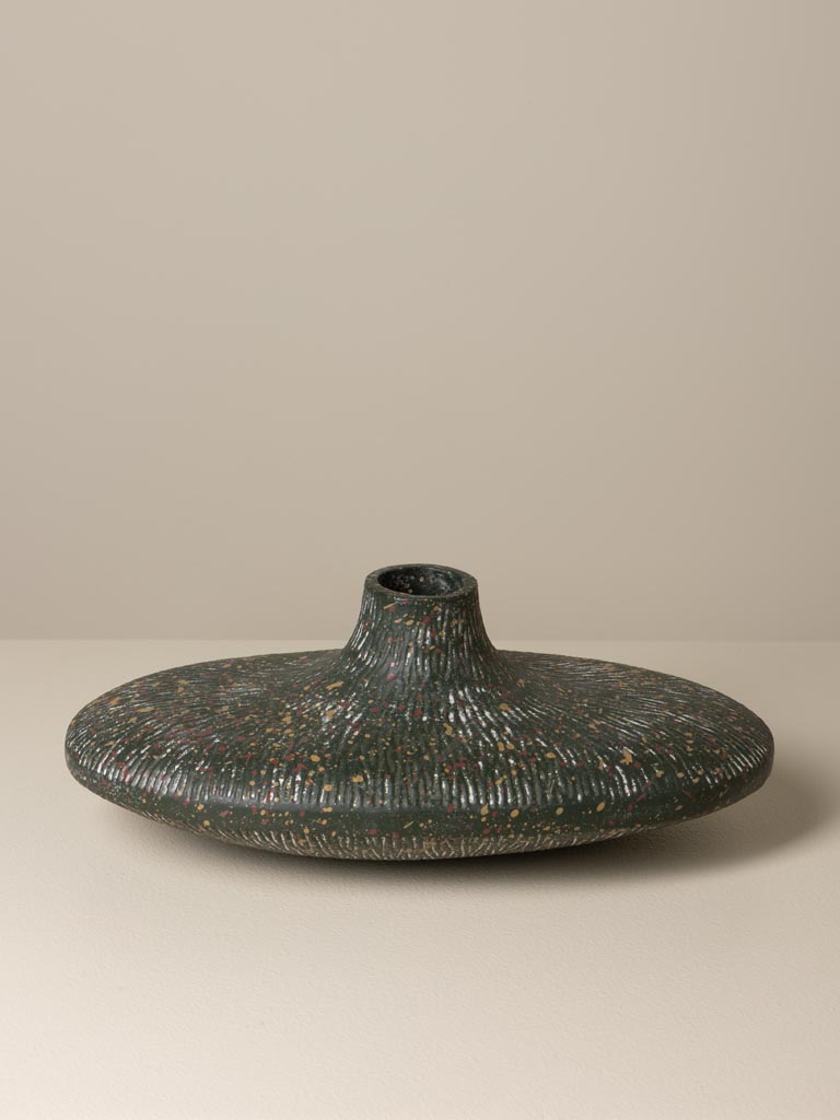 Vase ovale kaki moucheté - 3