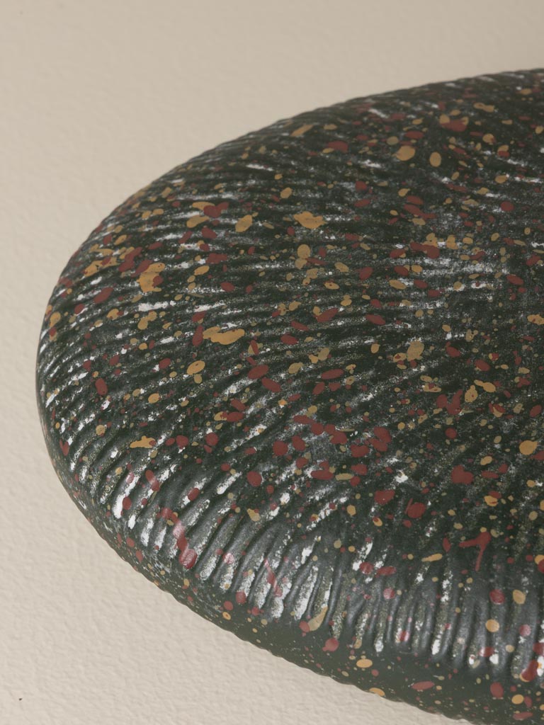 Vase ovale kaki moucheté - 5