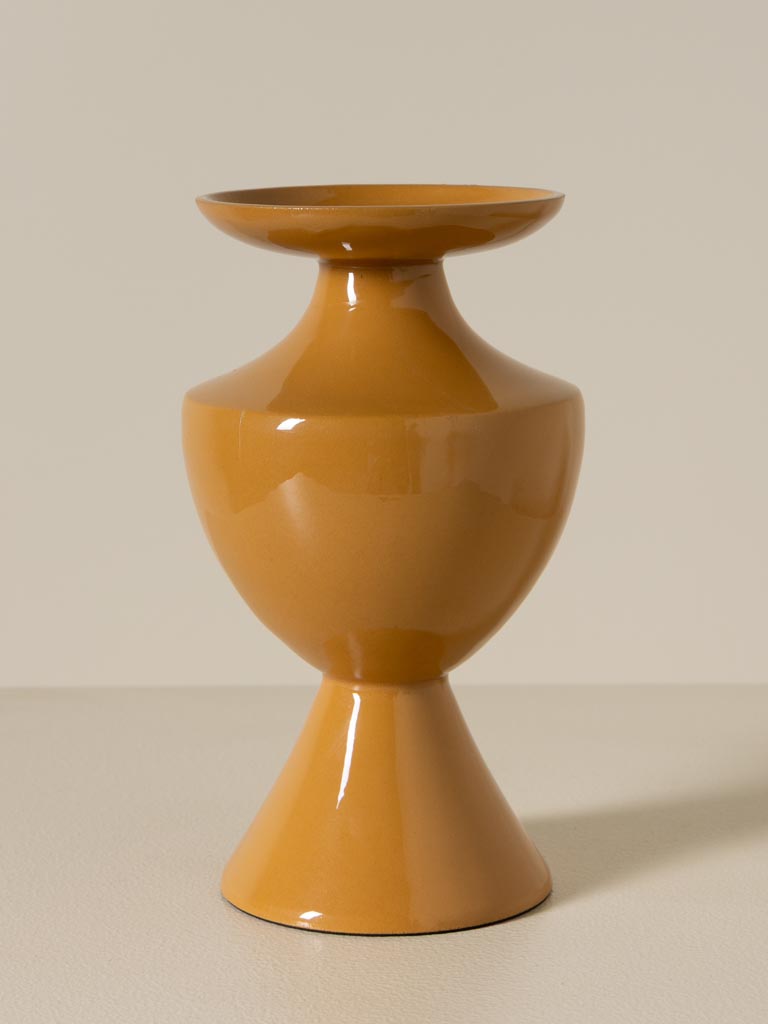 Bougeoir moutarde métal laqué - 3