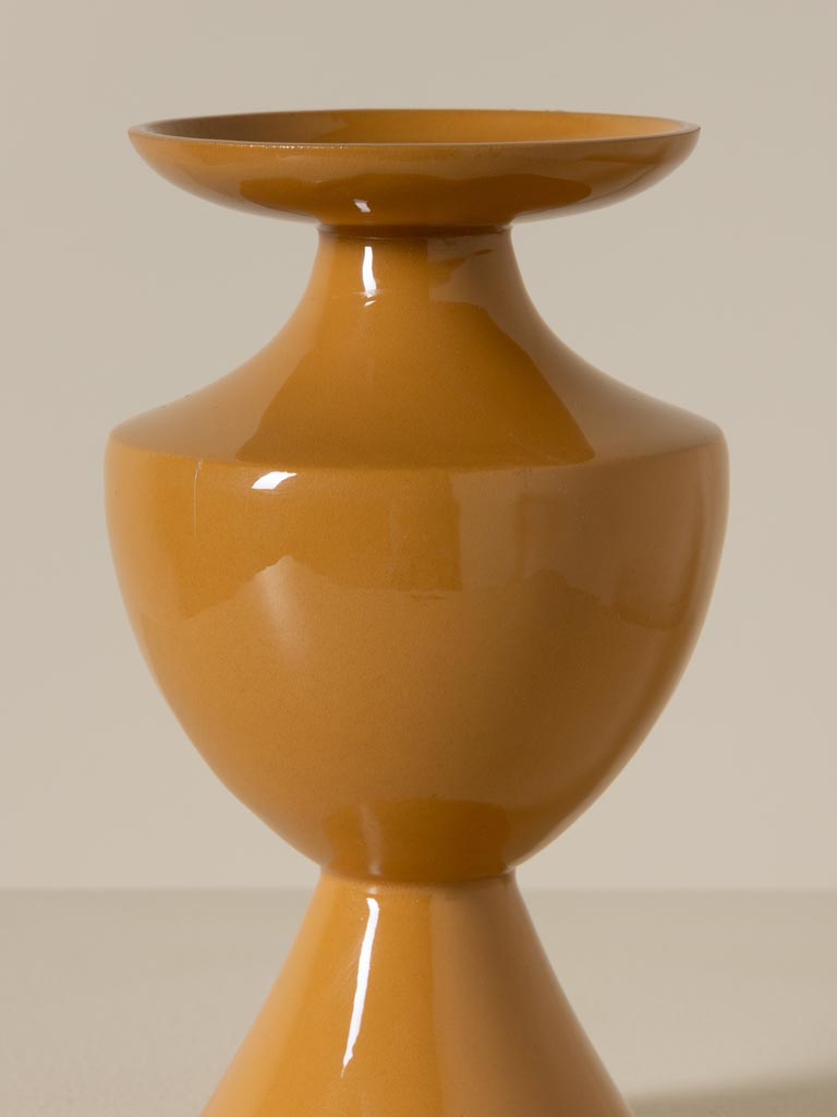 Bougeoir moutarde métal laqué - 4