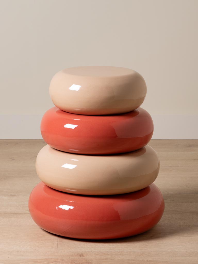 Table d'appoint rose et beige Gum - 1