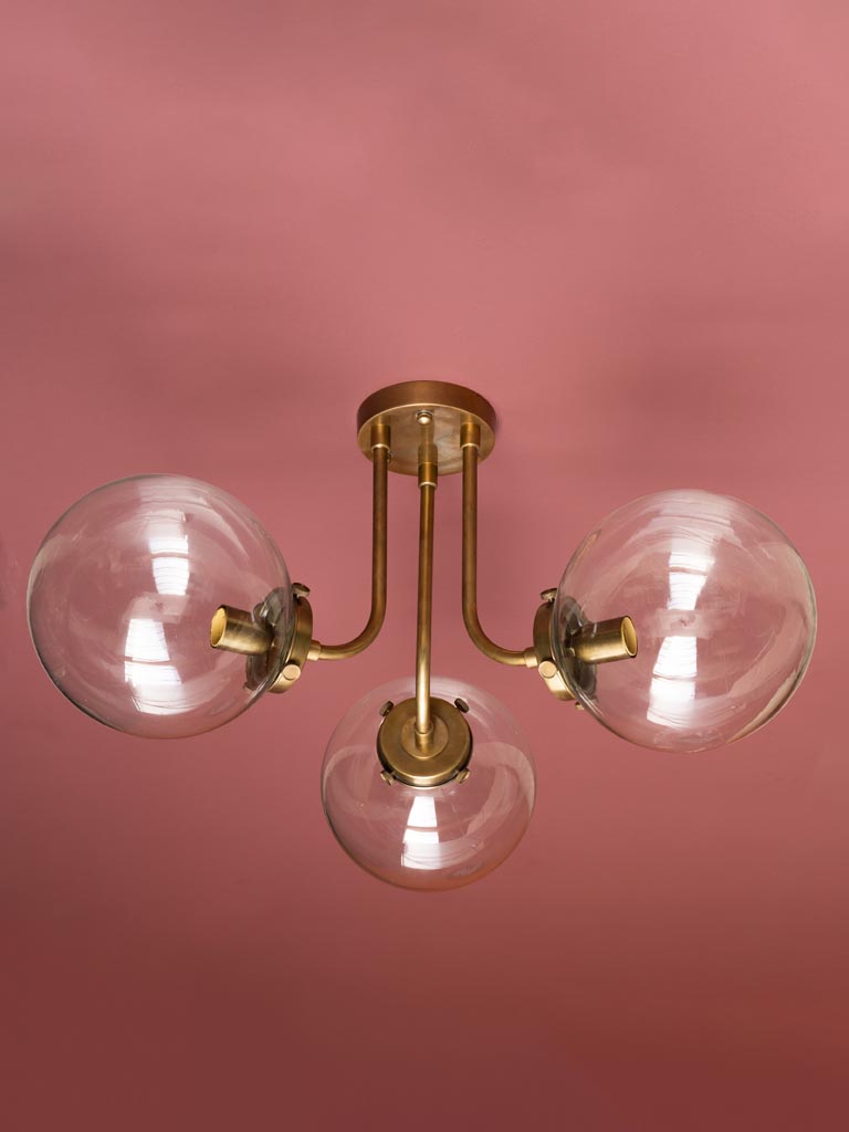 Large ceiling lamp 3 globes Belmond - 1