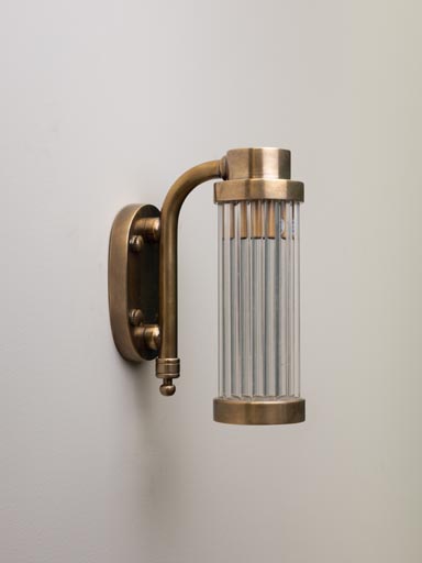Wall lamp Watson brass patina & glass tubes