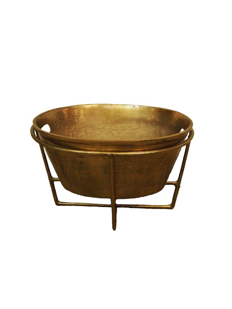 Oval ice bucket on stand - 2