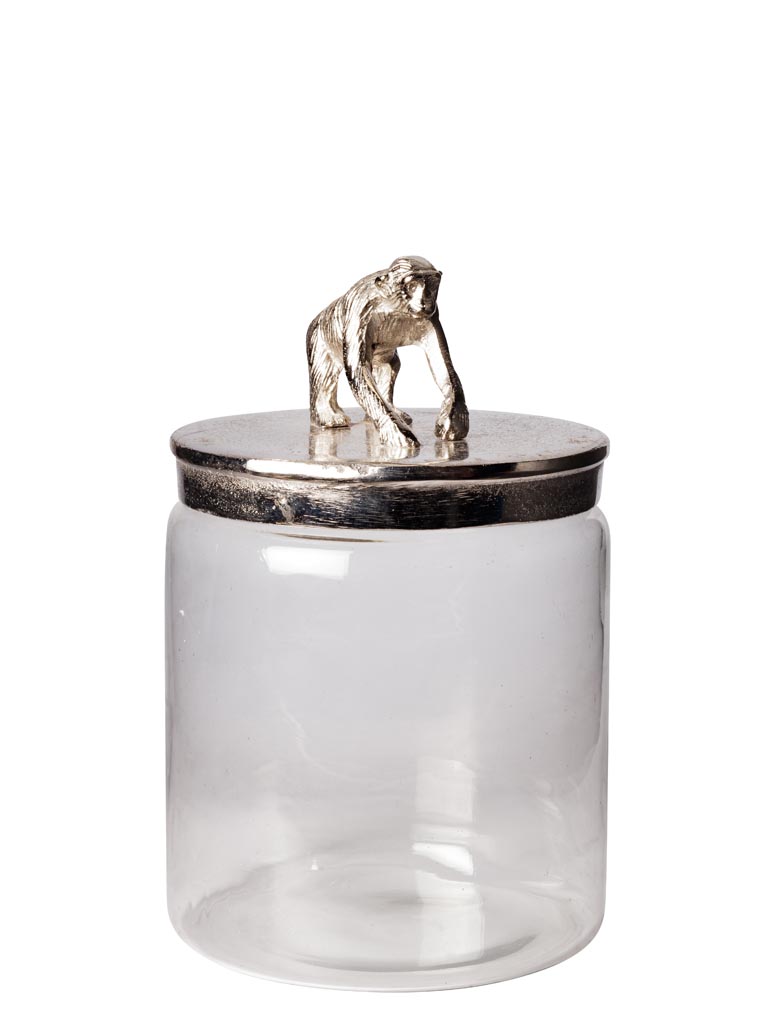 Glass jar with monkey lid - 2
