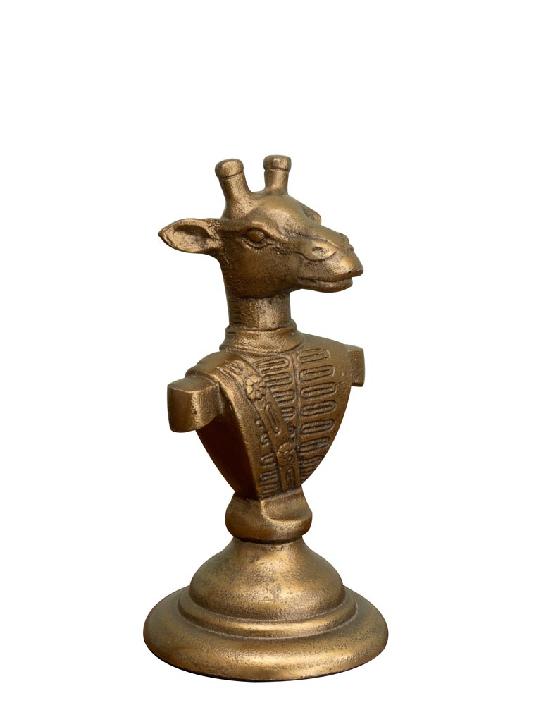 Giraffe bust on stand antique gold - 2