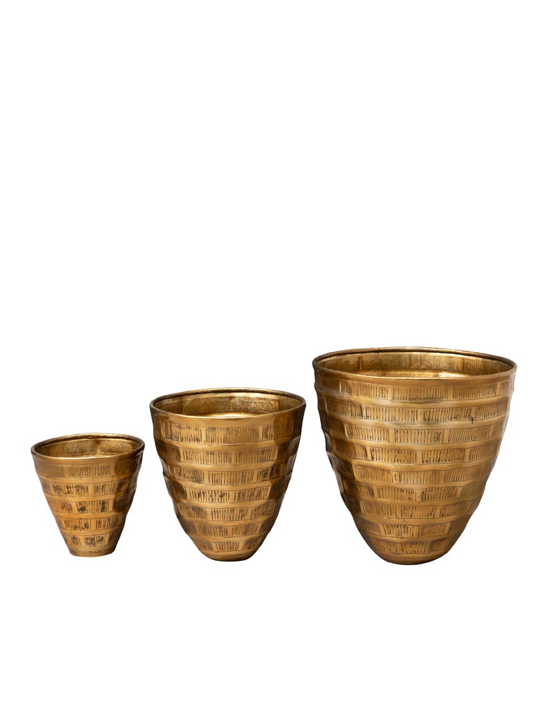 S/3 hammered planters Loulé - 2