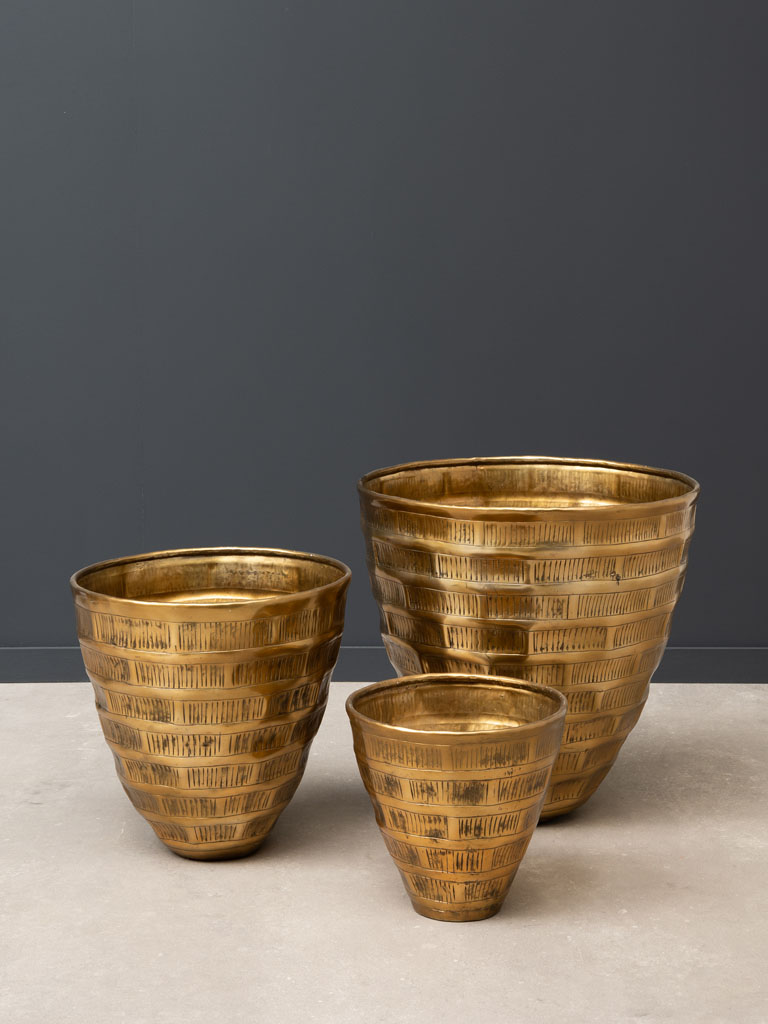 S/3 hammered planters Loulé - 1